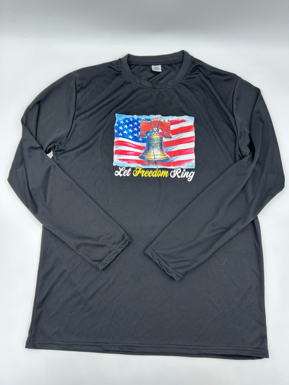 Let Freedom Ring Long-Sleeve Graphic Tee - Black 100% Polyester L
